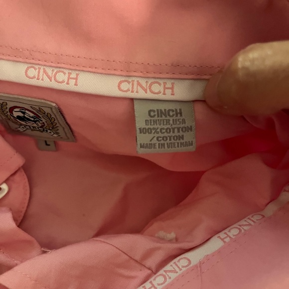 Cinch Men's Pink Button-Up Shirt long sleeve size large - Picture 4 of 5